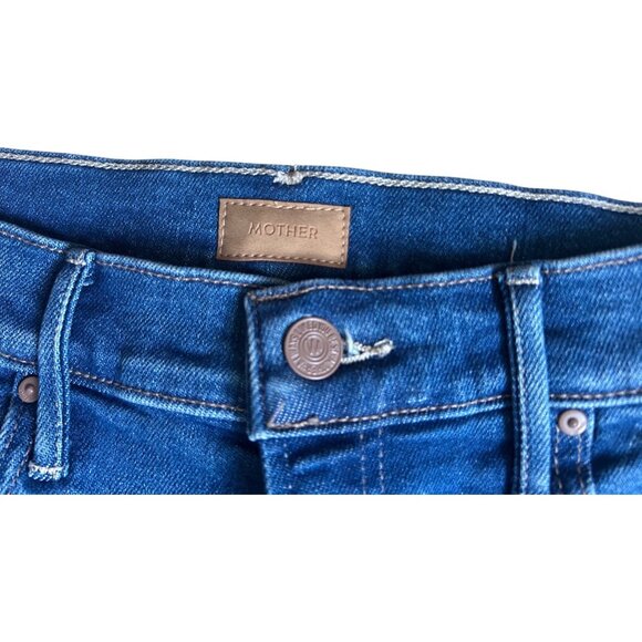 MOTHER Smokin’ Double Sneak Jeans Mid-Rise Straight Leg in Nip It In The Bud 29 - Picture 11 of 12